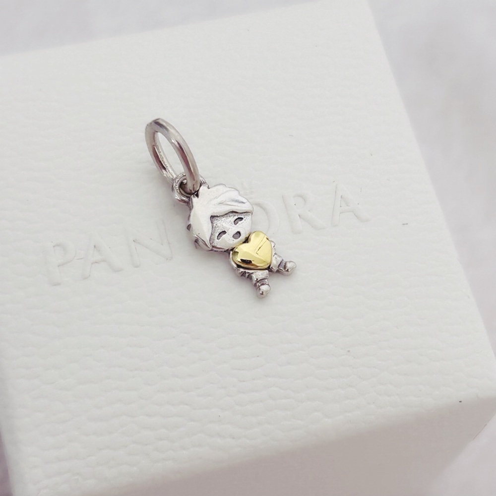 PANDORA Happy Boy Dangle Charm w/box - Picture 2 of 7